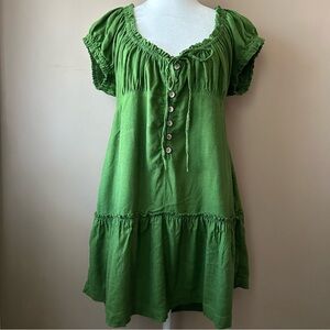 Free People Perri Linen Drop Waist Mini Dress